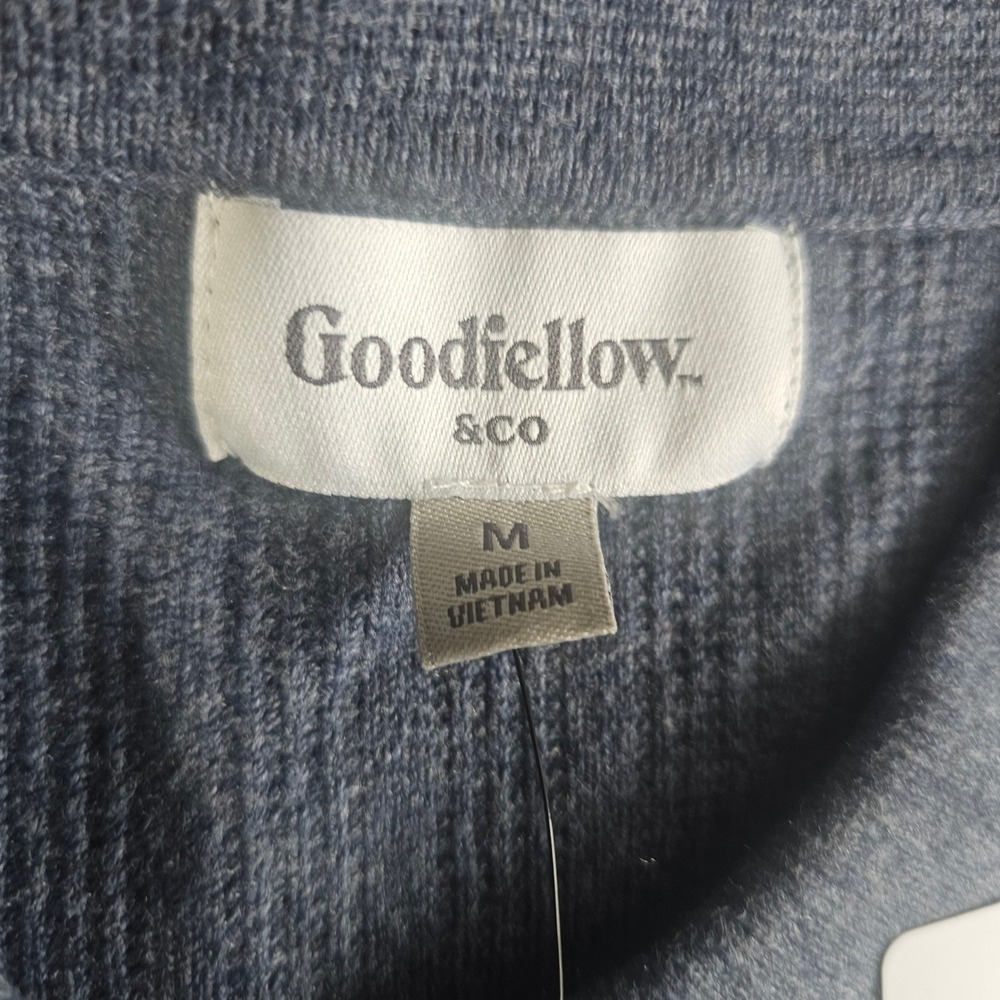 Goodfellow & Co Mens Blue Ribbed Button Front Cardigan Sweater Collared Medium - Picture 7 of 8